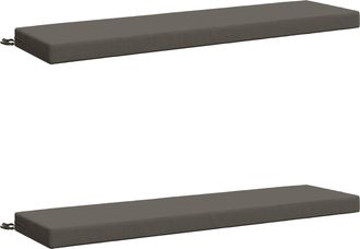 vidaXL Cojines Para Banco De 2 Piezas Soest 2 Uds. 100% Poli&eacute;ster Gris Vidaxl