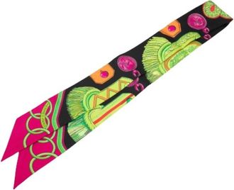 Herm&egrave;s Pre-owned Scarves, female, Multicolor, Size: ONE SIZE Pre-owned Epaulettes de Gala Twilly Scarf