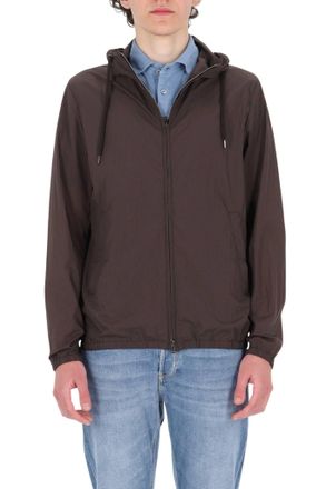 Herno Brown Superlight Embossed Nylon Bomber Jacket
