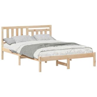 Berkfield Home Modern with Headboard Brown 120 x 190 cm Solid pine wood in Light Tan