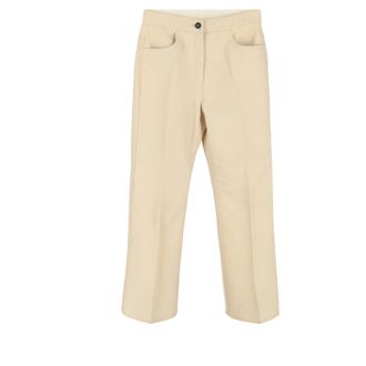 Jil Sander Straight-Leg Trousers in Cream Wool