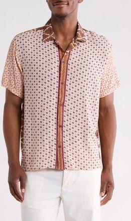 Raga Man Ijay Short Sleeve Button-Up Shirt in Burgundy at Nordstrom Rack, Size X-Large
