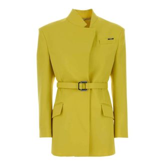 The Attico Blazers, female, Yellow, Size: 2XS Wool Gabardine Blazer