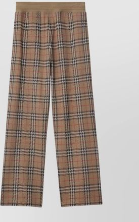 Burberry check pattern wide leg trousers