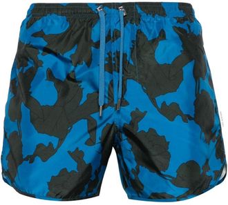 Neil Barrett floral-print drawstring swim shorts - men - Spandex/Elastane/Polyamide/Polyester - M - Blue