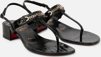 Christian Louboutin MJ Thong croc-effect leather sandals