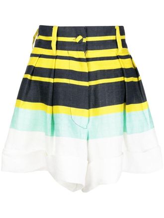Bambah striped high-waisted shorts - Multicolour