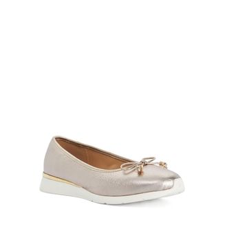 Dune London Womens Ladies Highline - Casual Ballet Flats - Gold Leather - Size UK 3