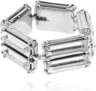 Jil Sander Kristal-versierde ring - Dames - Ringen - Grijs - S - Accessoires
