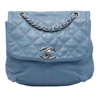 Chanel Pre-owned Leather chanel-bags - Dames - Pre-owned - Blauw - Maat: ONE Size Leer