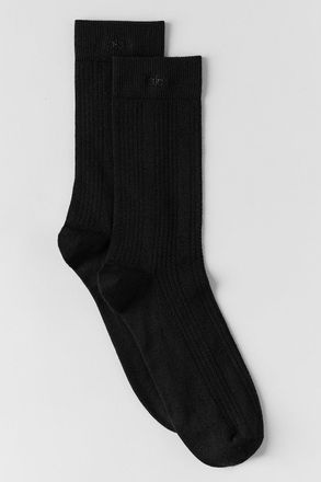 Alo | Cashmere Mesh Socks in Black, Size: Medium