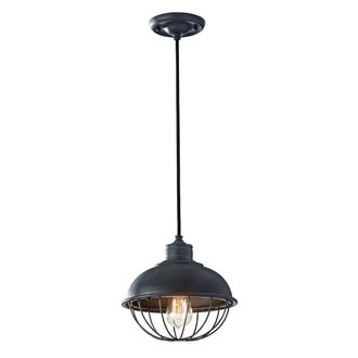 Loops 1 Bulb Ceiling Pendant Light Fitting Antique Forged Iron LED E27 60W Bulb