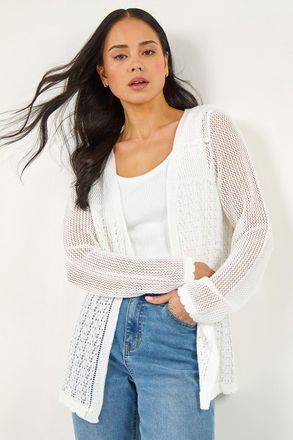 Roman Pointelle Knit Cardigan