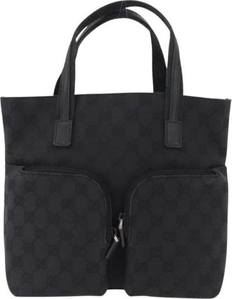 Gucci Pre-owned Tote Bags, female, Black, Size: ONE SIZE Pre-owned GG Canvas Tote Bag