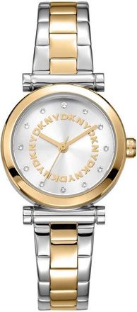 DKNY Essentials Crystal Marker Bracelet Watch, 28mm in Silver at Nordstrom