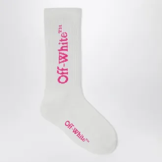 Off-white White socks with pink logo