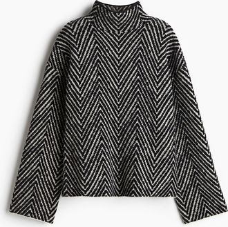 H&M Turtleneck-Pullover aus Wollmix - Schwarz