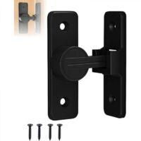 OEM Cerradura Corredera Para Puertas Interiores, Con Gancho De 90&deg;, Apta Para Puertas Elevadizas, Color Negro. - Crezuo