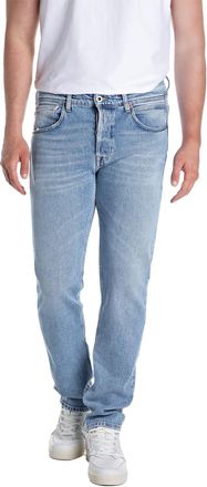 Replay jeans Grover straight fit lichtblauw effen