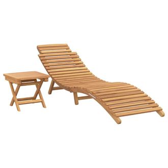 vidaXL Tumbona 2 Pcs Marr&oacute;n 198 X 55 X 58,5 Cm Madera De Teca Maciza Vidaxl