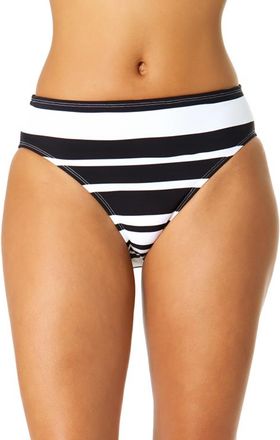 Anne Cole Womens Bardot Stripe Clean Midrise Swim Bottom at Nordstrom, Size X-Large