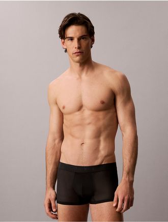 Calvin Klein Mens CK Black Sheer Mesh Trunk - Black - XL