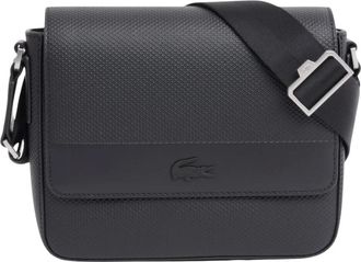 Lacoste Chantaco leren messenger bag - Heren - Schoudertassen - Zwart - ONE Size - Leer - Tassen