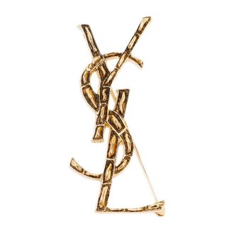 Saint Laurent Brooches, female, Yellow, Size: ONE SIZE Opyum Textured Coco Brooch