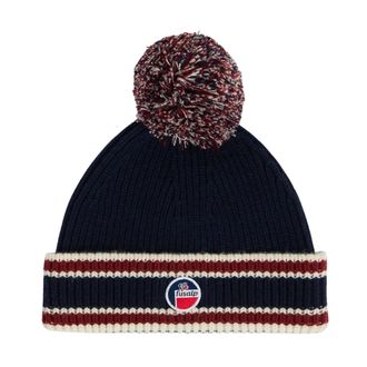 Fusalp Pompon Beanie - Dames - Hoeden - Blauw - ONE Size - Wol - Accessoires