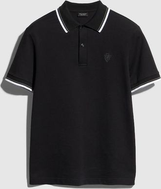Gucci Cotton Piquet Polo Shirt With Embroidery, Size XXXL, Black