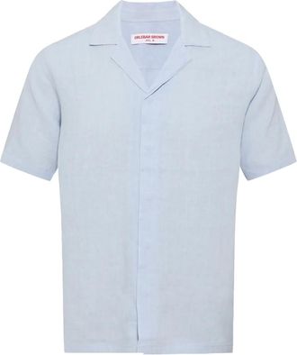 Orlebar Brown Linnen overhemd - Blauw