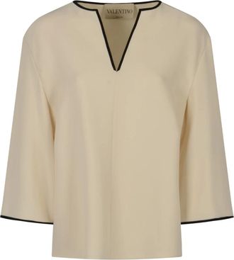 Valentino Cady Couture Top - female - Valentino - Blouses - Beige - L - Blouses & Shirts