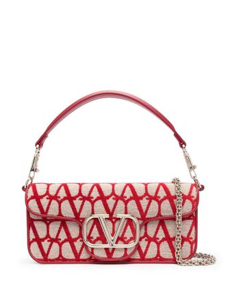 Valentino Garavani Schoudertas met monogramplakkaat - Rood