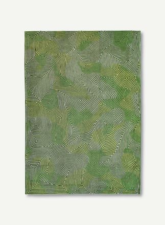 Louis De Poortere Coral Design - Alfombra Estructurada Para Meditaci&oacute;n - Hecha En B&eacute;lgica - Acabado A Mano - Antideslizante Natural - 100% Poli&eacute;ster - Verde Tropical - 