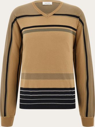 Ferragamo Uomo Maglia con collo a V Multicolore