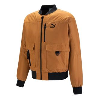 Puma Logo Multi Pocket Jacket Brown 535584-74