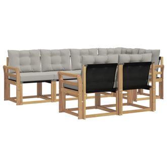 vidaXL Conjunto De Sof&aacute;s De Exterior 7 Pcs Blanco Y Gris Claro Vidaxl