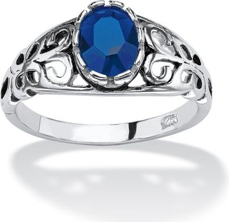 Palm Beach Jewelry Simulated Birthstone Sterling Silver Ring