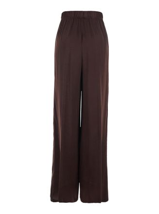 Jucca Womens Silk Pants Brown Trousers