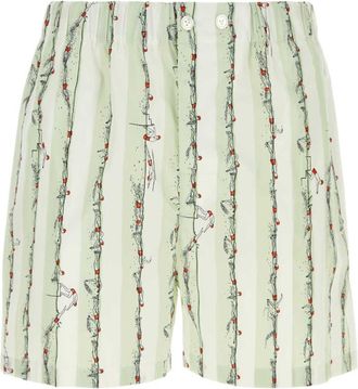 Bottega Veneta Multicolor Printed Poplin Bermuda Shorts