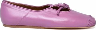 Naguisa Purple Woven Smooth Leather Flats