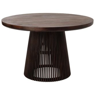 Wanderlust Deco Mesa de madera artesanal marr&oacute;n 120x120x76h cm