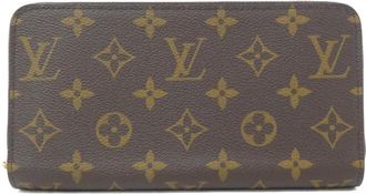 Louis Vuitton Fuchsia Marron Coated Canvas Long Wallet (Bi-Fold) (Pre-Owned)