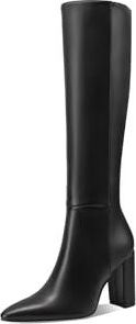Bottes Hautes Femme Queen Helena - Tige Large En Cuir Synthétique Et Microfibre - Talon 5 Cm, Semelle Caoutchouc - Modèle X33-71