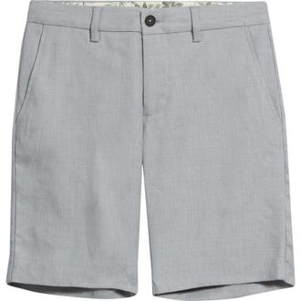 Tommy Bahama Lahaina Bay Flat Front Linen Blend Shorts in Bala Shark at Nordstrom, Size 33