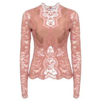 Paco Rabanne Top de encaje y punto - Tops - Mujer - Marr&oacute;n - S