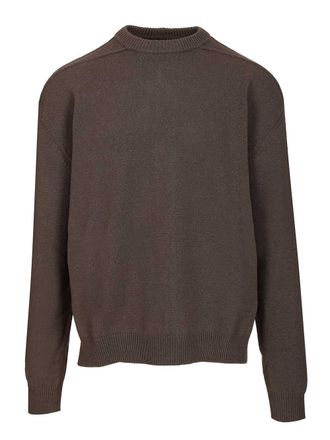 Rick Owens Cashmere Crew Neck Sweater Knitwear Marrone-Uomo