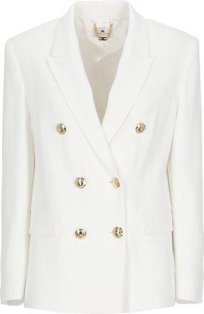 Elisabetta Franchi Ivory Viscose Double-Breasted Blazer