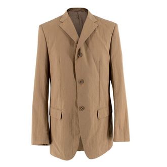 Jil Sander Brown Textured Single Breasted Blazer Size L