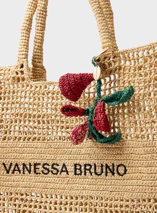 Vanessa Bruno Womens Malagasy raffia bell flower handbag charms